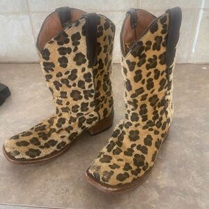 Brand Tanner Leopard Print Cowboy Boots - Haircalf Western Style girls 11